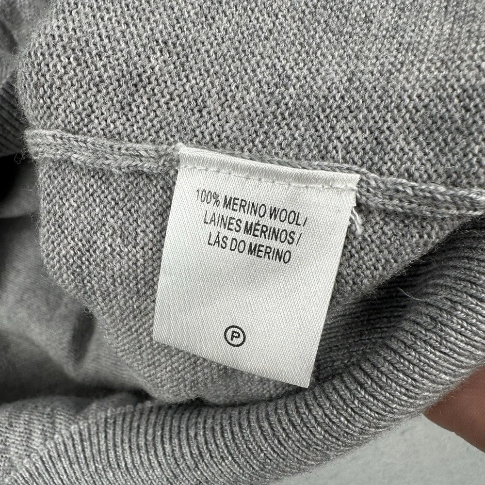Fairway‎ & Greene 1/4 Zip Sweater Men's Large Gray Baruffa Merino Wool Pullover